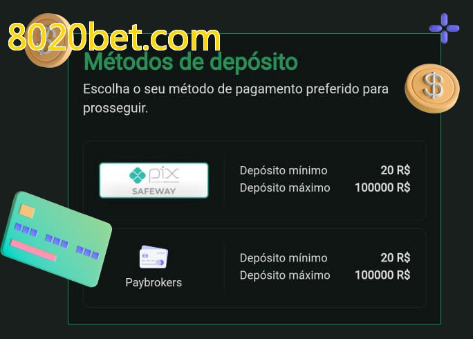 O cassino 8020bet.combet oferece uma grande variedade de métodos de pagamento